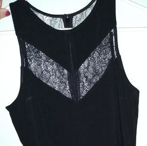 Express - black bodysuit with lace neckline